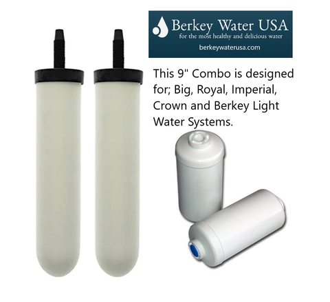  9" Berkey Super Sterasyl™Ceramic Water Filters and 1 pair of PF-4™ Fluoride and Arsenic Reduction Filters